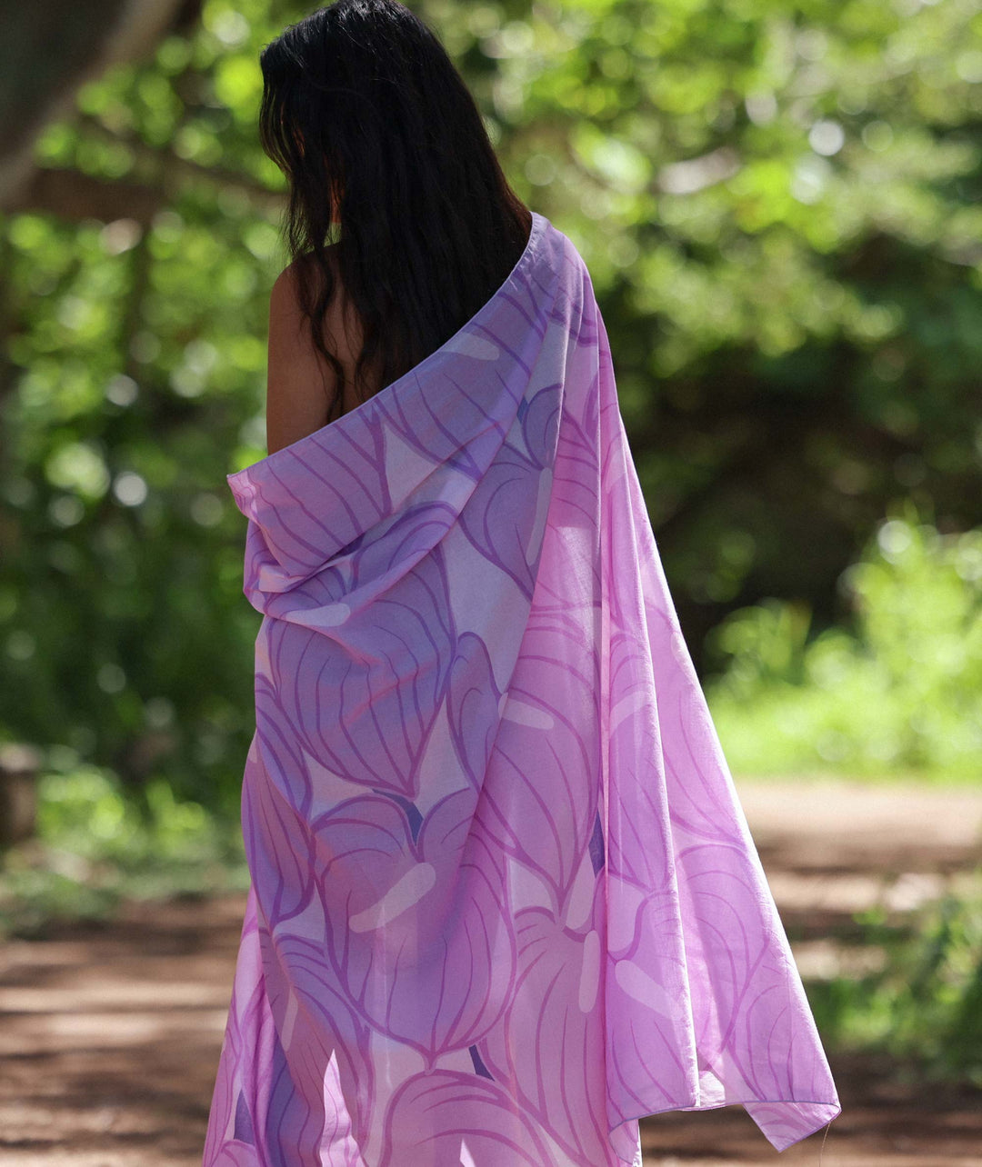 Purple Anthurium Organic Cotton Pareo