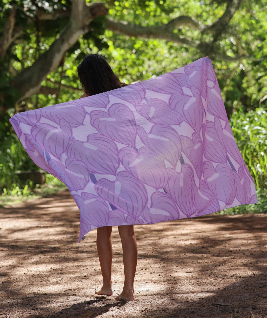 Purple Anthurium Organic Cotton Pareo