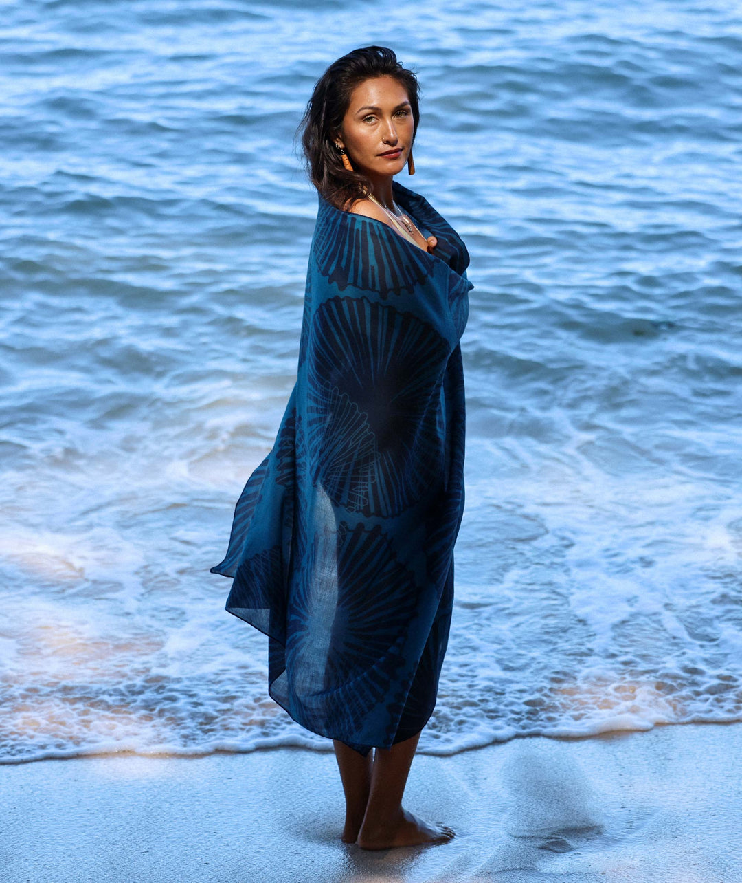 Navy 'Opihi Organic Cotton Pareo