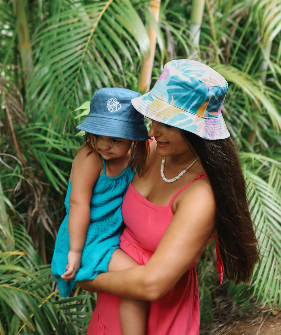 Mama & Keiki Reversible Bucket Hat Set - Abstract