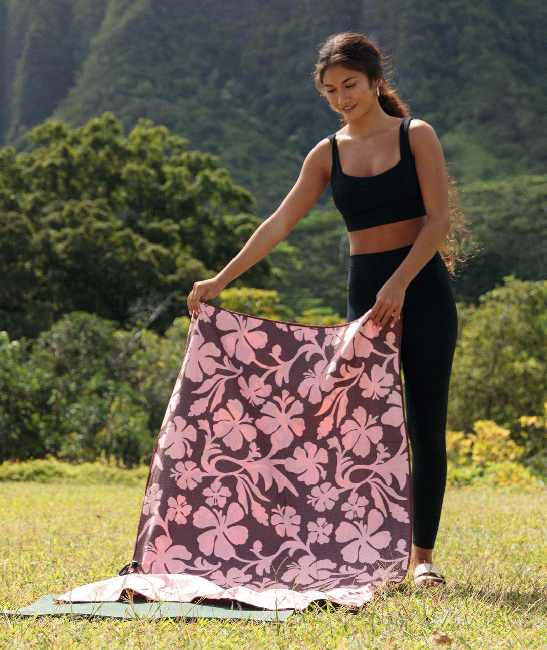 Beach/Yoga Towel - Yireh Vintage Hibiscus